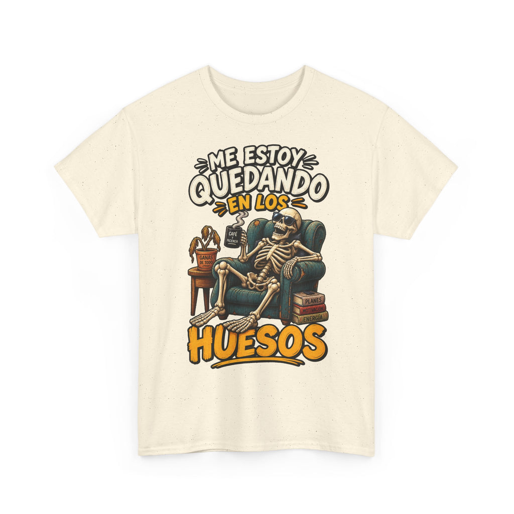 Camiseta "Quedando en los huesos sfondo" | Frase divertida