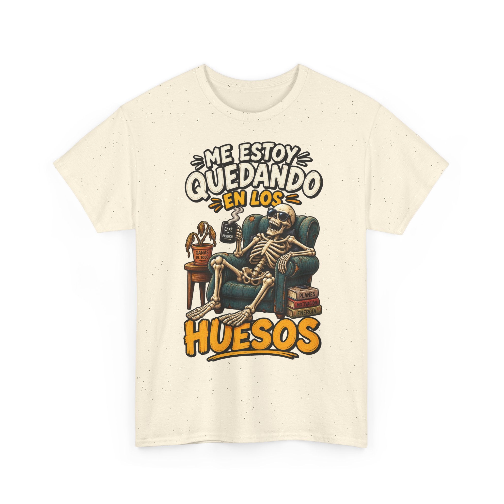Camiseta "Quedando en los huesos sfondo" | Frase divertida