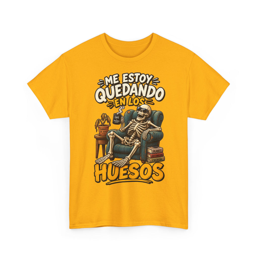 Camiseta "Quedando en los huesos sfondo" | Frase divertida